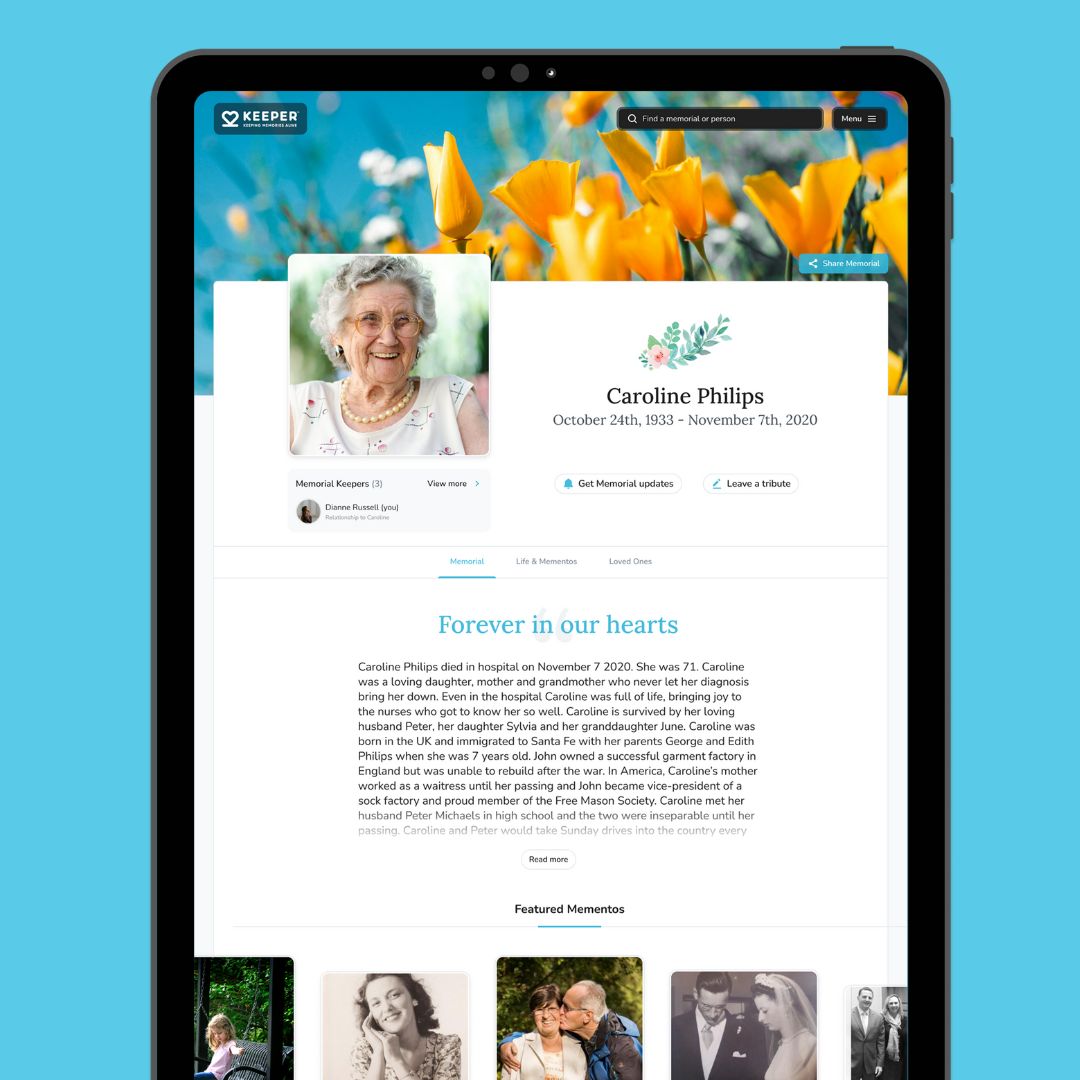 Keeper Memorial Page